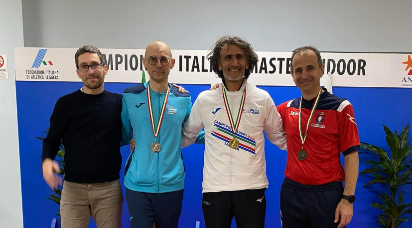 Giuseppe Messina Campione Italiano Indoor M50 nei 3000m di marcia con record regionale